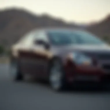 Side view of a 2009 Chevy Malibu with tire details