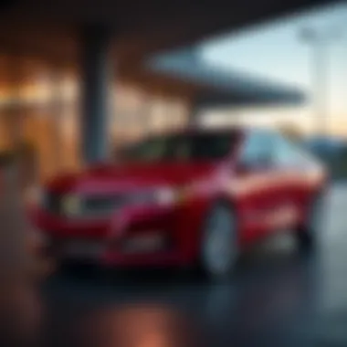 Sleek Profile of the 2014 Chevy Impala Sleek profile of the 2014 Chevy Impala in a vibrant red finish
