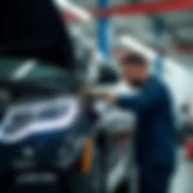 A mechanic inspecting an SUV, representing maintenance considerations