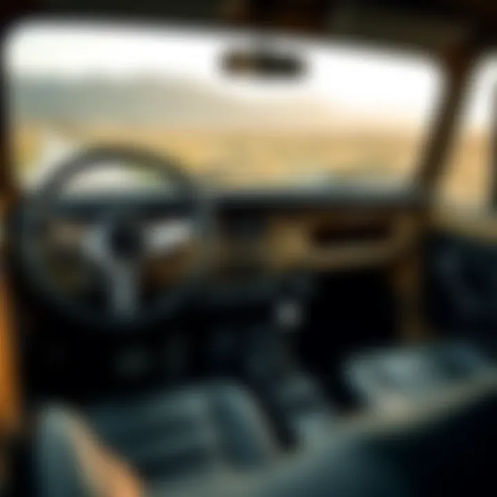 Interior of a Jeep YJ highlighting its classic dashboard design