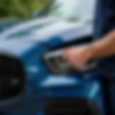 Evaluating Vehicle Condition for Appraisal A close-up of a car's condition evaluation
