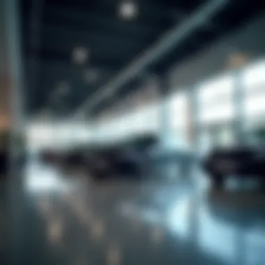 Modern Dealership Showroom A modern dealership showcasing vehicles for appraisal