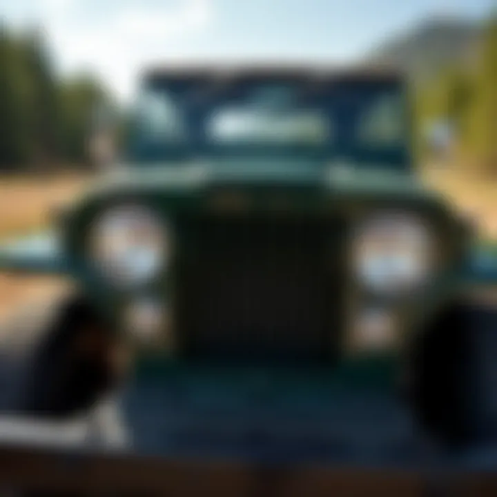 Close-up of AMC Jeep's iconic grille