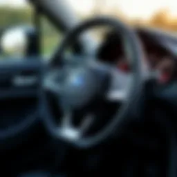 Close-up view of Subaru Forester steering wheel demonstrating design.